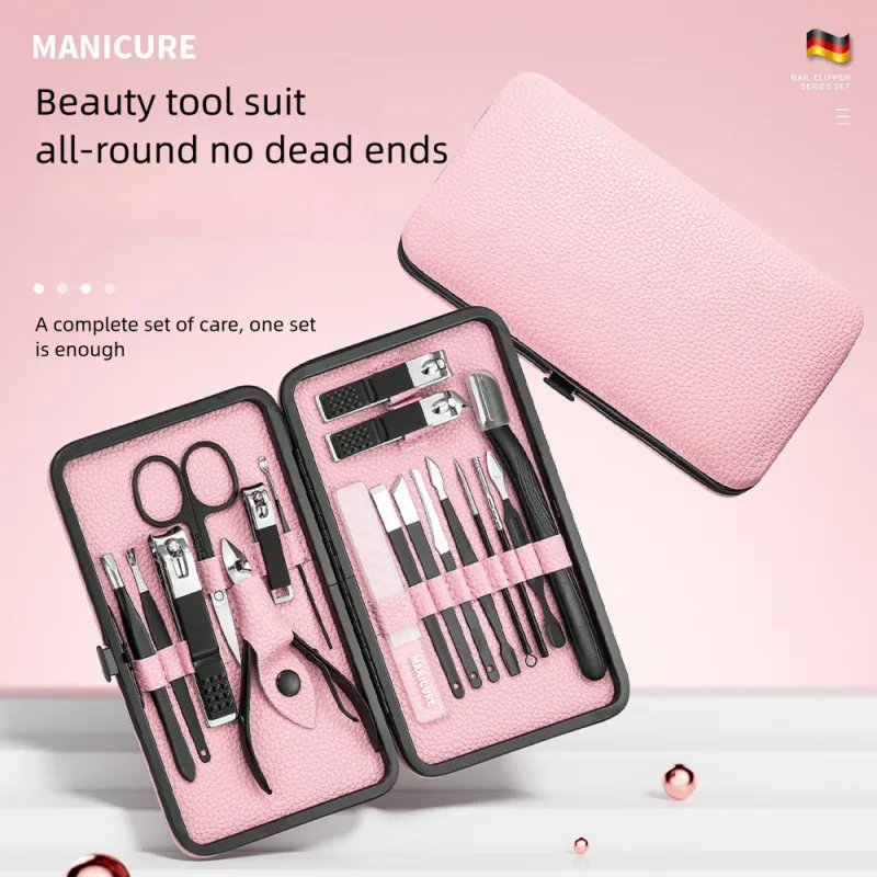 Mens Grooming Kit Gift Set - 18pcs Manicure Pedicure Set, Professional Stainless