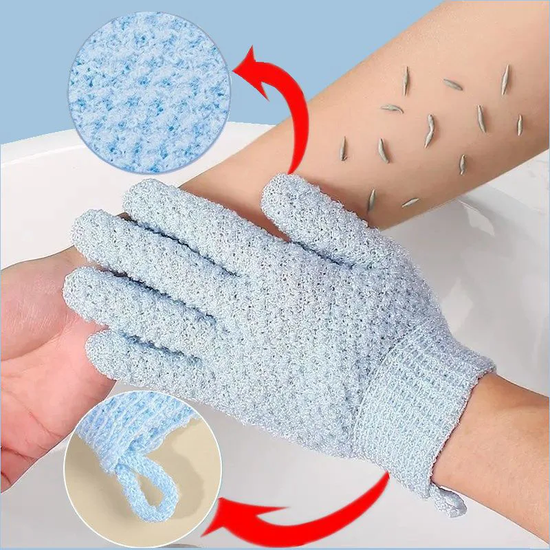 Exfoliating Scrub Mens - 2PCS Exfoliating Bath Gloves Set for