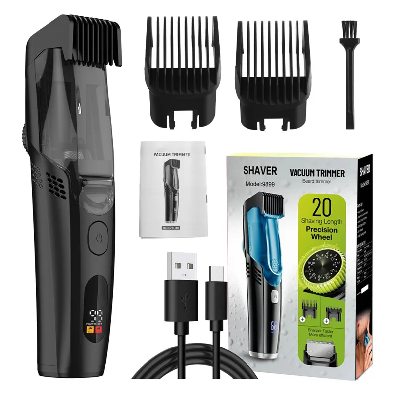 Men'S Grooming Vacuum - Cordless Men Beard Trimmer Rechargeable Electric