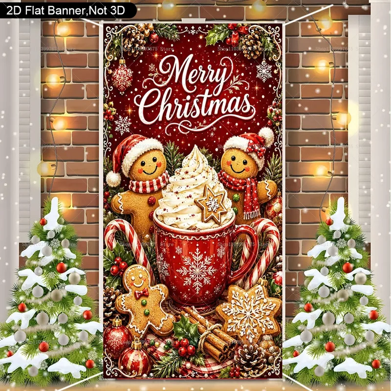 Men Grooming Home - Christmas Decorations Gingerbread Man Door Cover