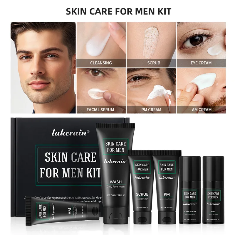 Mens Grooming Kit Gift Set - Men Skincare Kit Deep Cleansing Face