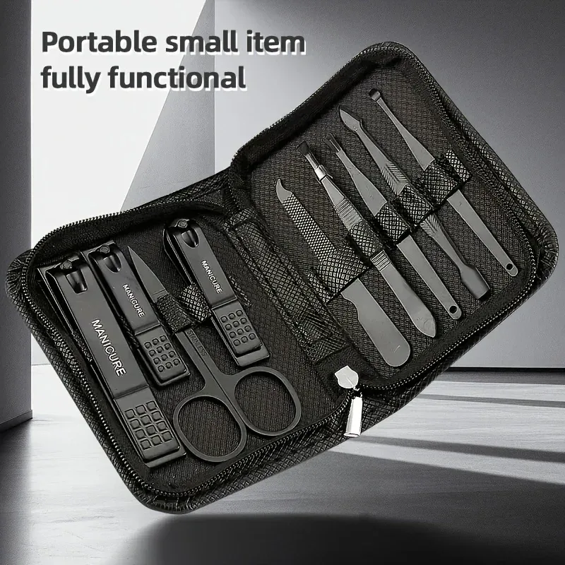 Men'S Grooming Tool - 9 Piece in 1 Manicure Set