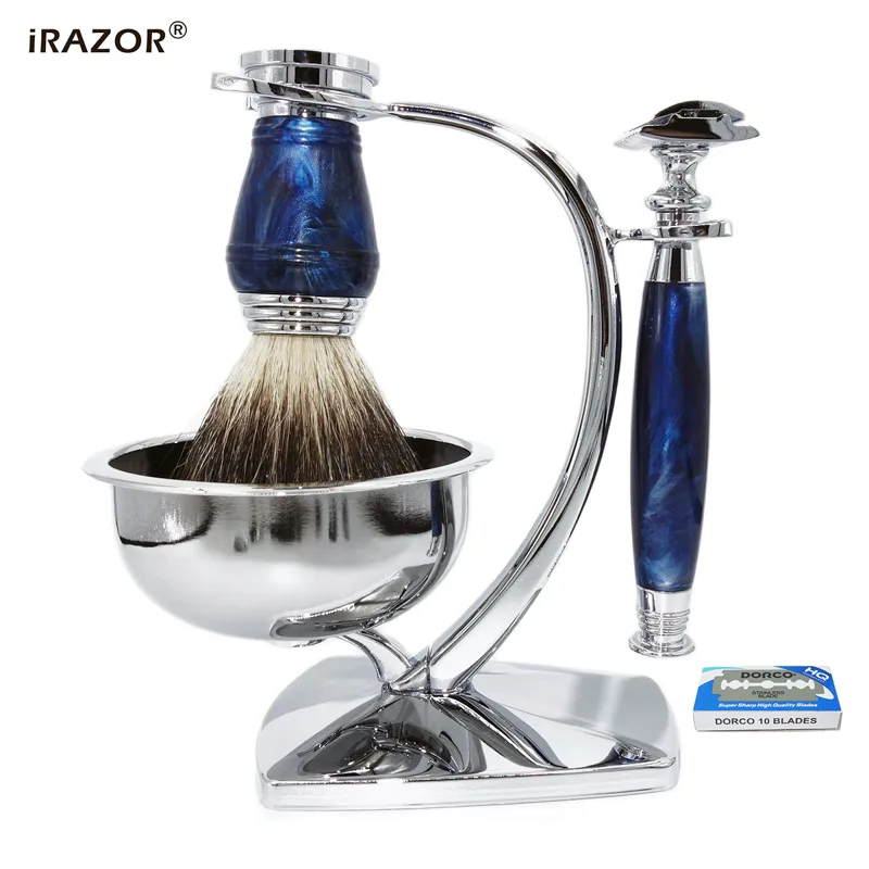 Mens Grooming Kit Gift Set - iRAZOR Royal Blue Luxury Men's Shaving