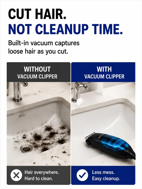 Mess-Free Vacuum Hair Clippers - Men'S Grooming Vacuum recension och pris