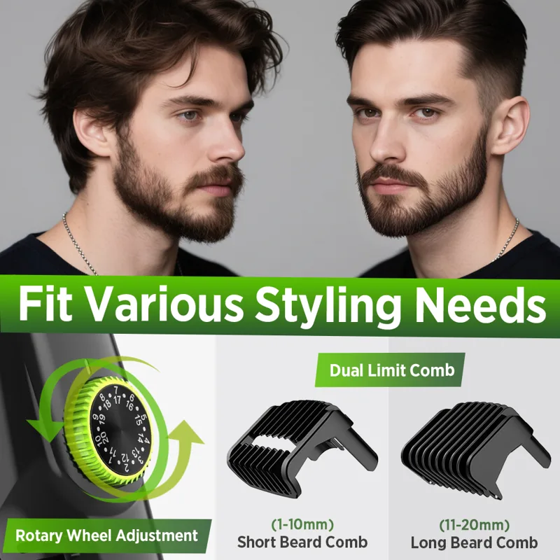Cordless Men Beard Trimmer Ele - Men'S Grooming Vacuum recension och pris