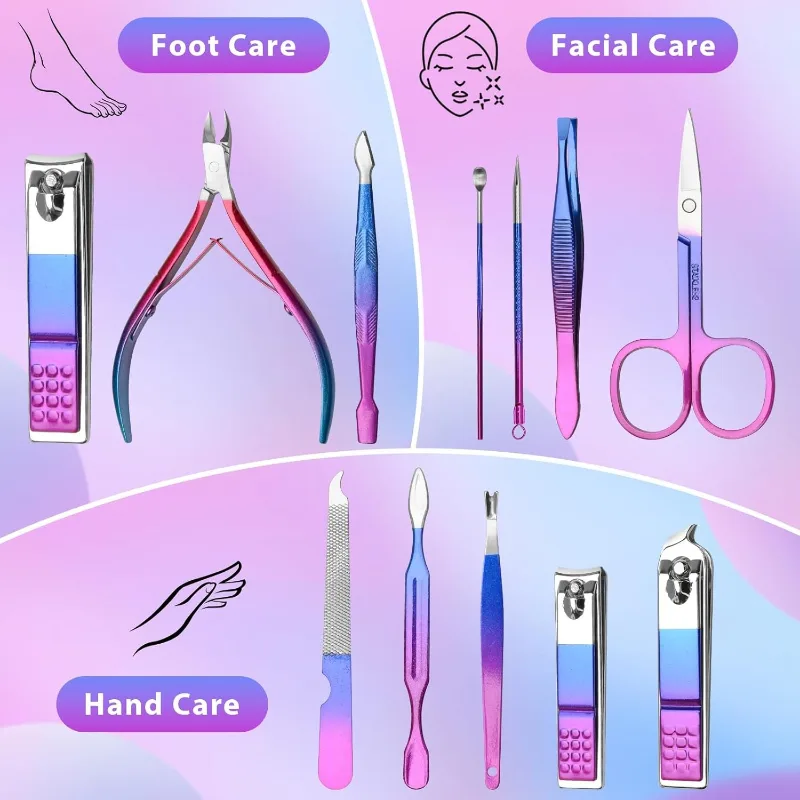 Manicure Set Nail Clippers Ped - Mens Grooming Kit Gift Set recension och pris