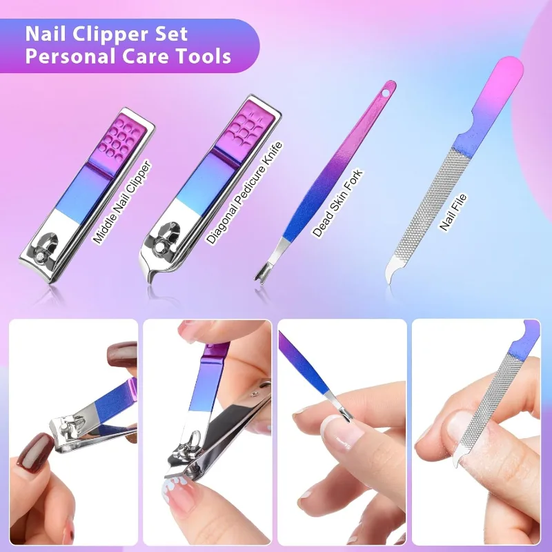 Manicure Set Nail Clippers Ped - Mens Grooming Kit Gift Set recension och pris