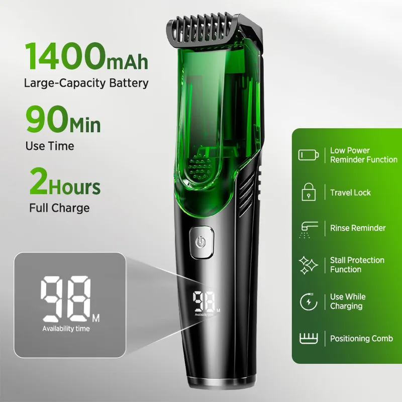 Cordless Men Beard Trimmer Ele - Men'S Grooming Vacuum recension och pris